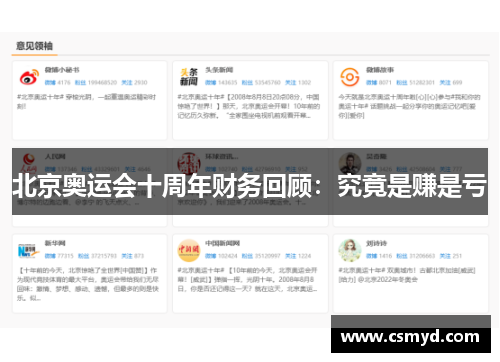 北京奥运会十周年财务回顾：究竟是赚是亏